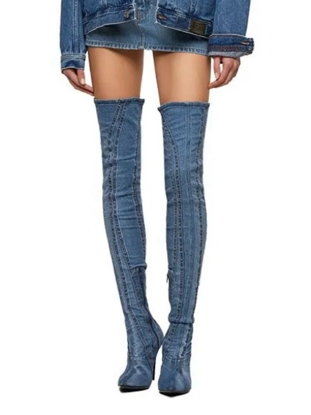 DIESEL D-Yucca Denim Over-the-Knee boots - Picture 2 of 7